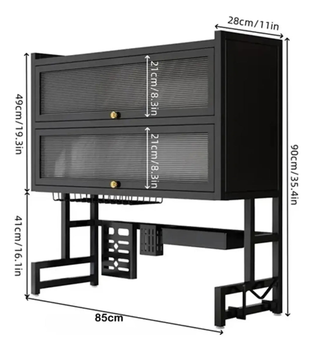 Escurridor Doble Tapa 65 Cm Para Cocina Acero Inoxidable