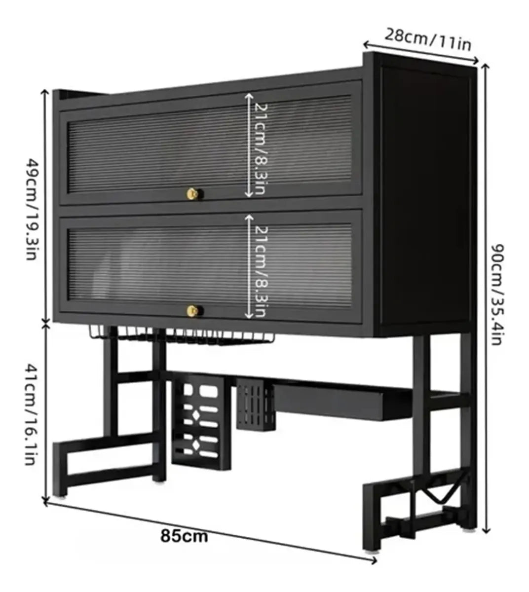 Escurridor Doble Tapa 65 Cm Para Cocina Acero Inoxidable