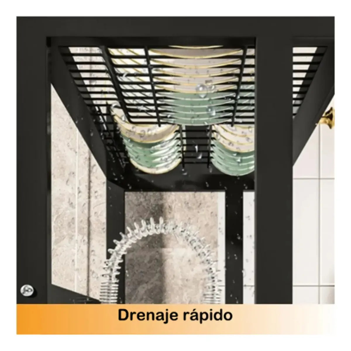 Escurridor Doble Tapa 65 Cm Para Cocina Acero Inoxidable