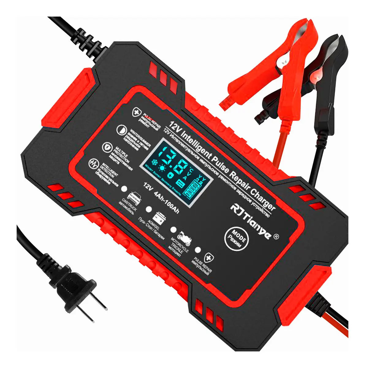 Cargador de bateria con pantalla LCD (carro o moto).