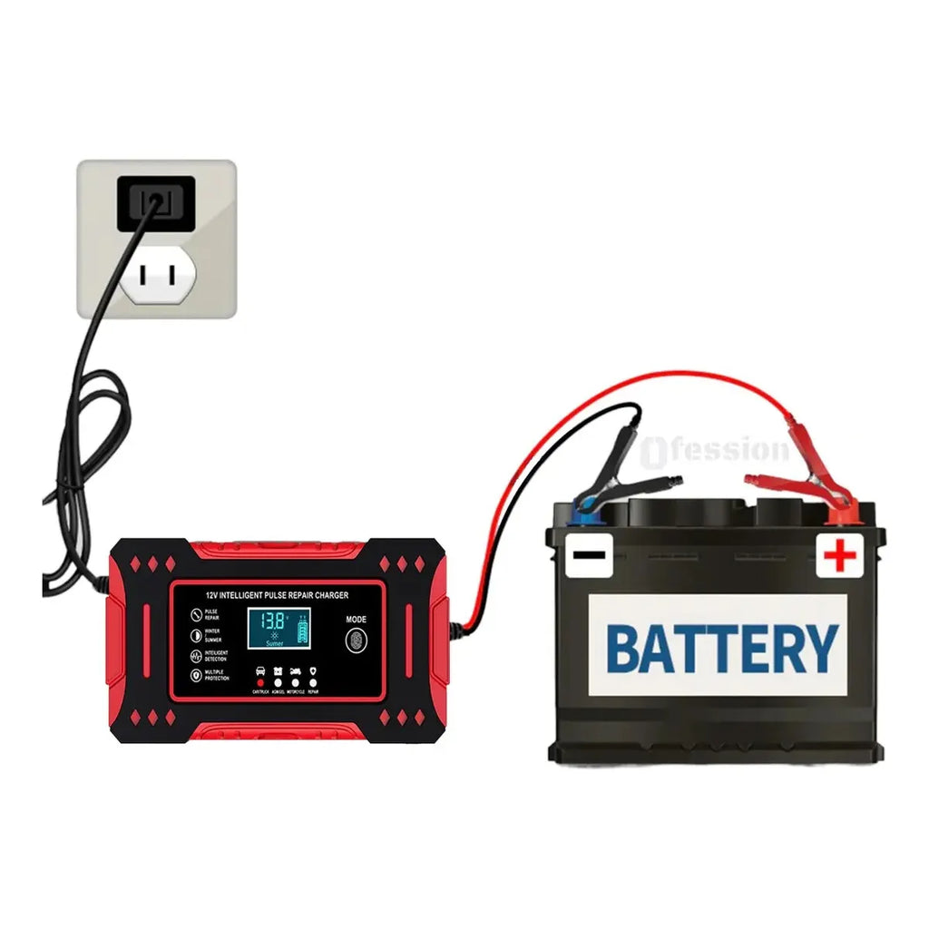 Cargador de bateria con pantalla LCD (carro o moto).